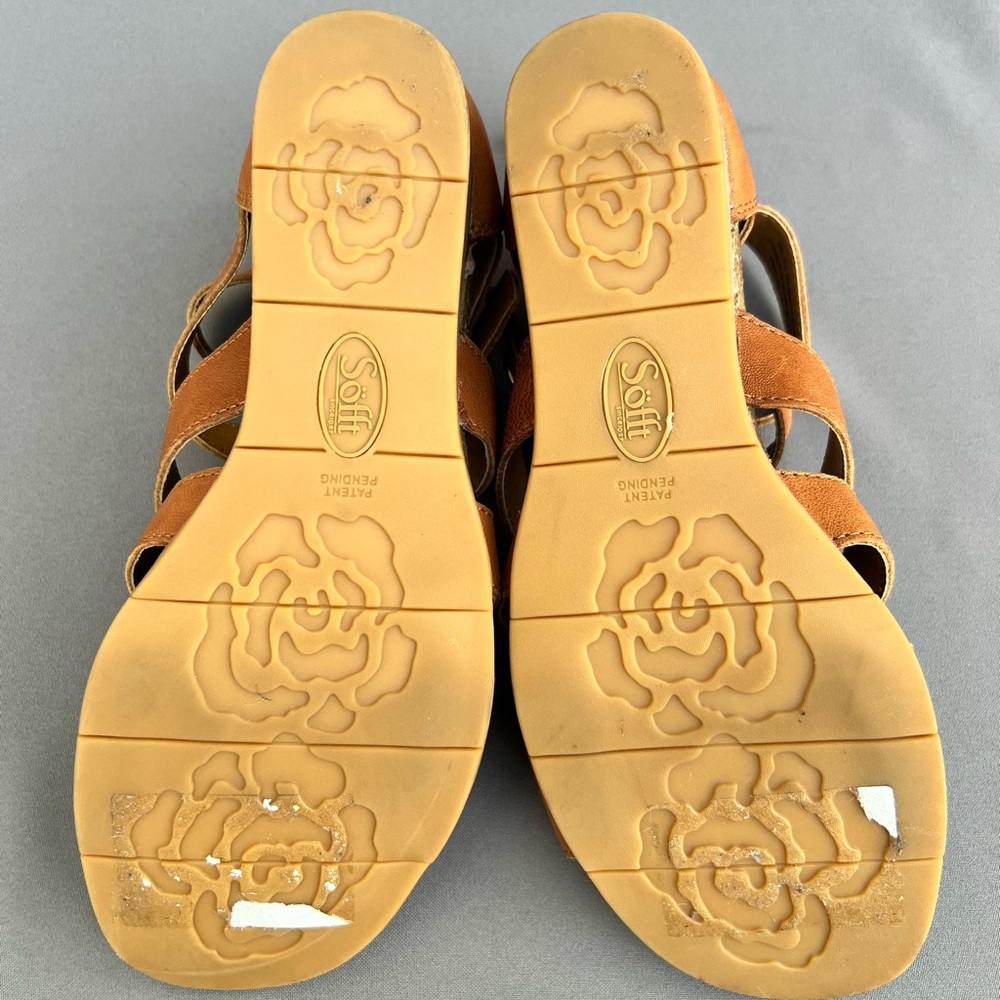 SOFT Iris Caged Wedge Leather Sandal Brown Women's 8.5 US Size - Picture 8 of 14